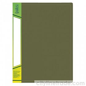 Папка пласт. с бок. зажимом+боковой карман INDEX, темно-зеленый